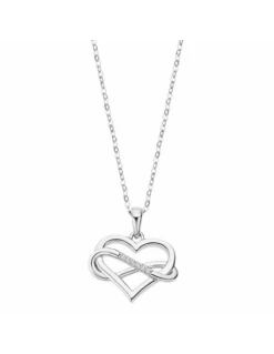 LP3307-1/1 Collar Plata Lotus Silver. Corazón Con Infinito Entrelazados