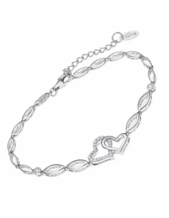 LP3424-2/1 Pulsera Plata Lotus Silver Candado Con Circonitas.