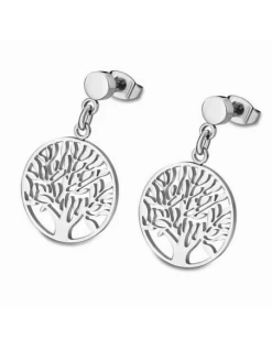 LS1898-4/1 Pendientes Acero Lotus Style Arbol De La Vida