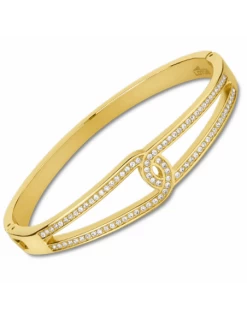 LS2115-2/2 Brazalete Acero Ip Dorado Lotus Style Nudo Circonitas