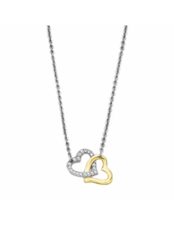 LS2117-1/1 Collar Acero Bicolor Dorado Lotus Style 2 Corazones Unidos