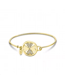 LS2119-2/1 Pulsera Acero Ip Dorado Lotus Style Trebol