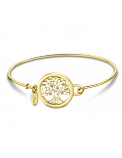 LS2119-2/3 Brazalete Acero Ip Dorado Lotus Style Arbol De La Vida
