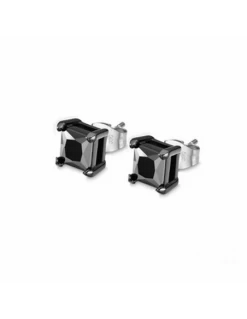 LS2166-4/2 Pendientes Hombre Acero Ip Negro Lotus Style Circonita Negra