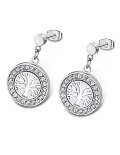 LS2181-4/1 Pendientes Acero Lotus Style Arbol Vida