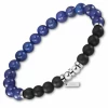 LS2190-2/2 Pulsera Hombre Acero Lotus Style Piedras Negra-Azul