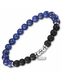 LS2190-2/2 Pulsera Hombre Acero Lotus Style Piedras Negra-Azul