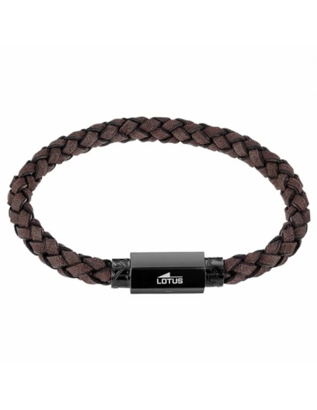 LS2381-2/2 Pulsera Hombre Acero Ip Negro Lotus Style Cuero Marron Trenzado 3 LS2381-2/2 Pulsera Hombre Acero Ip Negro Lotus Style Cuero Marron Trenzado
