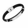 LS2400-2/1 Pulsera Hombre Acero Lotus Style Piel Negra Y Chapa