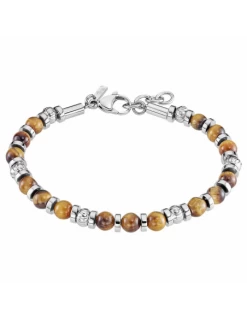 LS2446-2/1 Pulsera Hombre Acero Lotus Style Bolas Acero Y Marron