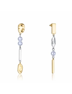 Pendientes Acero Bicolor Viceroy Fashion 75372E01019 Diferentes Eslabones Y Perlas