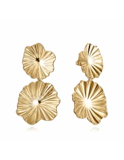 Pendientes Acero Ip Dorado Viceroy Fashion 2 Flores