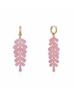 Pendientes Acero Ip Dorado Viceroy Fashion Resina Rosa