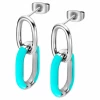 Pendientes Acero Lotus Style 2 Eslabones Oval Esmalte Turquesa 2 Pendientes Acero Lotus Style 2 Eslabones Oval Esmalte Turquesa -Tienda De Joyería De Moda pendientes acero lotus style 2 eslabones oval esmalte turquesa