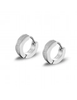 Pendientes Hombre Acero Lotus Style Aro Centro Mate