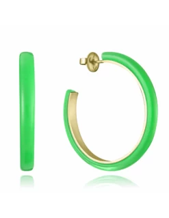 Pendientes Mujer IP Dorado Viceroy Fashion Criolla Acrilico Verde Fluor