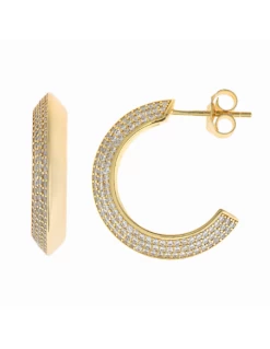 Pendientes Mujer Plata Baño Oro. Salvatore. Media Criolla.