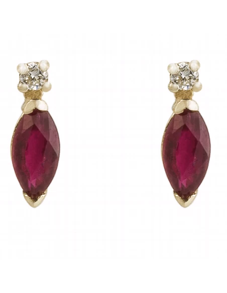 Pendientes Oro Amarillo. Mujer. Rubi Y Diamantes. 5 Pendientes Oro Amarillo. Mujer. Rubi Y Diamantes. - Imagen 3