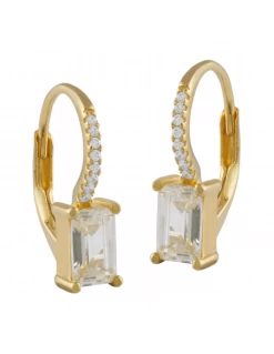 Pendientes Plata Bañada Oro Itemporality Aro Circonita