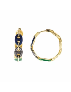 Pendientes Plata Chapada Salvatore Aro Calabrotes Esmalte