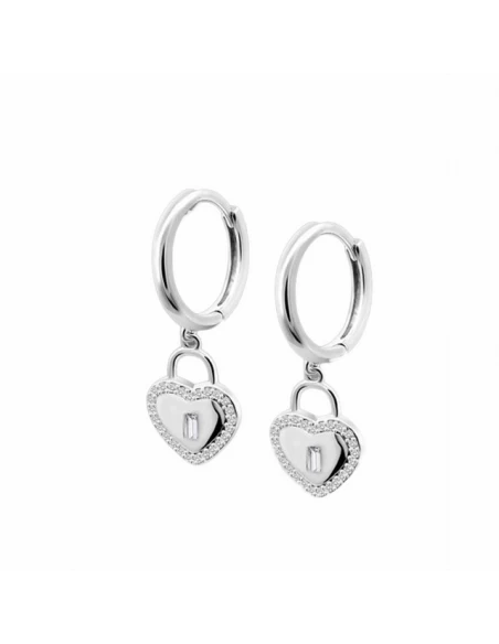 Pendientes Plata Lotus Silver Aro Con Corazon Candado Circonitas 3 Pendientes Plata Lotus Silver Aro Con Corazon Candado Circonitas