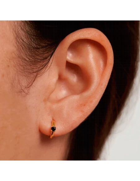 Pendientes Plata P D Paola Baño Oro 1/2 Criolla Piedra Color 5 Pendientes Plata P D Paola Baño Oro 1/2 Criolla Piedra Color - Imagen 3