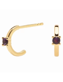 Pendientes Plata P D Paola Baño Oro 1/2 Criolla Piedra Color