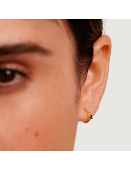 Pendientes Plata P D Paola Baño Oro 1/2 Criolla Piedra Color 6 Pendientes Plata P D Paola Baño Oro 1/2 Criolla Piedra Color - Imagen 4