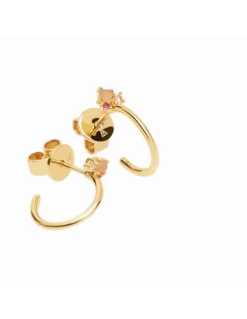 Pendientes Plata P D Paola Baño Oro Aro Con Piedras Color. -Tienda De Joyería De Moda pendientes plata p d paola bano oro aro con piedras color 2