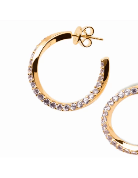 Pendientes Plata P D Paola Baño Oro Criolla Piedras Lila 3 Pendientes Plata P D Paola Baño Oro Criolla Piedras Lila - Imagen 2