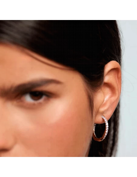 Pendientes Plata P D Paola Baño Oro Criolla Piedras Lila 4 Pendientes Plata P D Paola Baño Oro Criolla Piedras Lila - Imagen 3