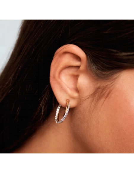 Pendientes Plata P D Paola Baño Oro Criolla Piedras Lila 5 Pendientes Plata P D Paola Baño Oro Criolla Piedras Lila - Imagen 4