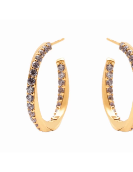 Pendientes Plata P D Paola Baño Oro Criolla Piedras Lila 6 Pendientes Plata P D Paola Baño Oro Criolla Piedras Lila - Imagen 5