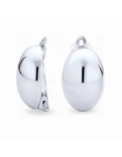 Pendientes Plata Promojoya Medio Ovalo 19 Mm