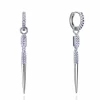 Pendientes Plata Rodiada Viceroy Jewels 2322E000-30 Aro Con Tira Circonitas