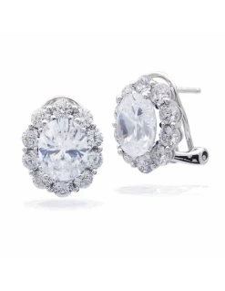 Pendientes Plata Rodio Salvatore Orla De Circonita Blanca.