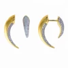 Pendientes Salvatore.Plata Bañada Oro.Colmillos Circonitas