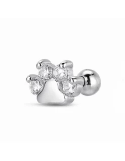 Piercing Plata Rodiada Lucía Martín Huella Con Circonitas