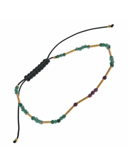 Pulsera 242P0023 Plata Bañada Oro Salvatore. Bolitas Esmeraldas Y Rubíes Facetadas Con Tubos Doradas. 3 Pulsera 242P0023 Plata Bañada Oro Salvatore. Bolitas Esmeraldas Y Rubíes Facetadas Con Tubos Doradas.