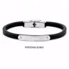 Pulsera De Acero Y Piel.Chapa.Personalizable.Negra.Cadete 1 Pulsera De Acero Y Piel.Chapa.Personalizable.Negra.Cadete -Tienda De Joyería De Moda pulsera de acero y pielchapapersonalizablenegracadete
