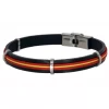 Pulsera De España. Unisex. Cuero Y Acero. 8 MM. -Tienda De Joyería De Moda pulsera de espana unisex cuero y acero 8 mm