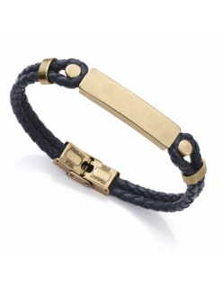 Pulsera Hombre Acero Ip Bronce Viceroy Fashion Piel Azul