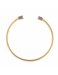 Pulsera Salvatore. Plata Chapada En Oro. Brazalete Con Motivos De Espinela Y Rubíes En Los Extremos.