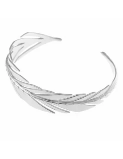 Pulsera Salvatore.Plata Ley Brillo.Hoja Areca En Media Caña. -Tienda De Joyería De Moda pulsera salvatoreplata ley brillohoja areca en media cana 2