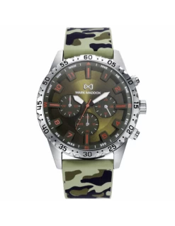 Reloj Hombre Acero Mark Maddox Multifunción Esfera Verde.