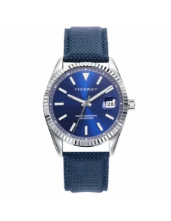 Reloj Hombre Acero Viceroy Esfera Y Correa Azul