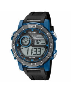 Reloj Hombre Calypso K5818/3 Digital Caja Azul/Negra Correa Negra