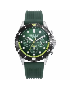 Reloj Hombre Viceroy Cronógrafo Acero Esfera Verde.