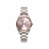 Reloj Mujer Acero Bicolor Sandoz Esfera Rosa -Tienda De Joyería De Moda reloj mujer acero bicolor sandoz esfera rosa