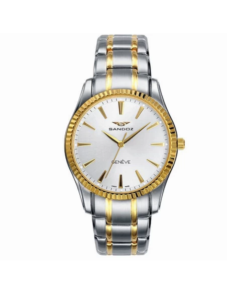 Reloj Mujer Acero Bicolor Sandoz IP Dorado Esfera Blanca 3 Reloj Mujer Acero Bicolor Sandoz IP Dorado Esfera Blanca